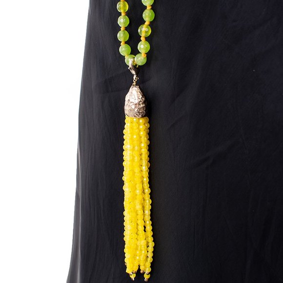 ROSANTICA MILANO SPRING GREEN, GOLD & YELLOW EVENING NECKLACE | WOMENS - Picture 2 of 2
